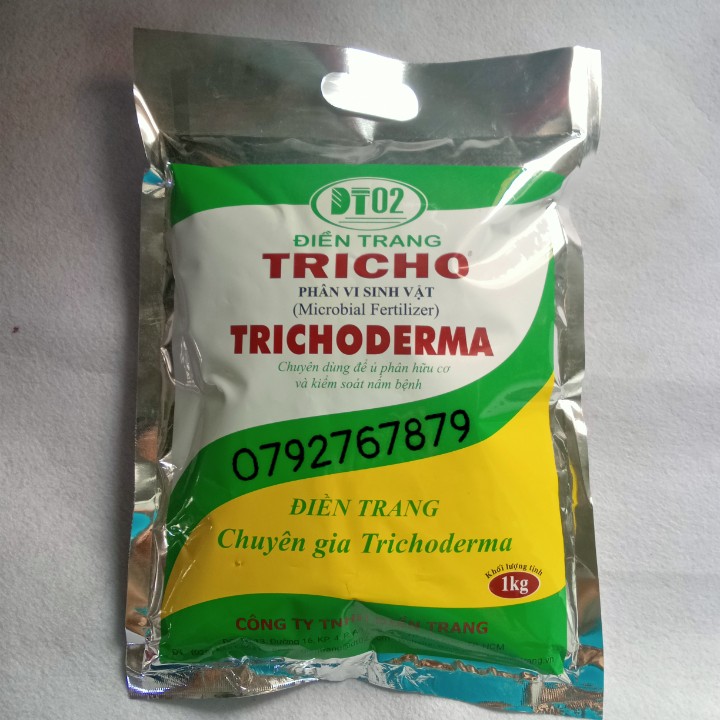 Men vi sinh trichoderma - tricoderma ủ phân, ủ rác thải và ủ đậu tương gói 1 kg