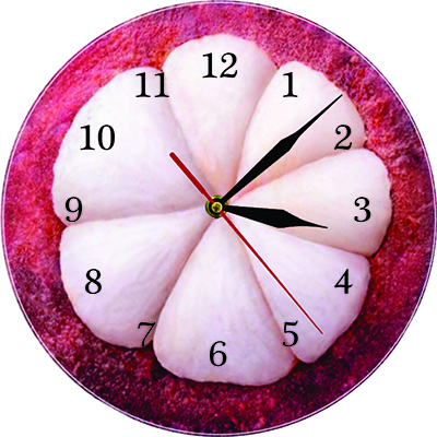 ( Freeship Max ) Đồng hồ treo tường kim trôi quả măng cụt