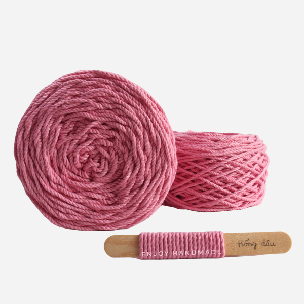 1 met Cotton rope knotted macrame hot colors 3 twist 3mm