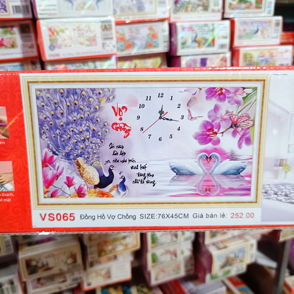 Tranh đính đá đồng hồ vợ chồng YN5047