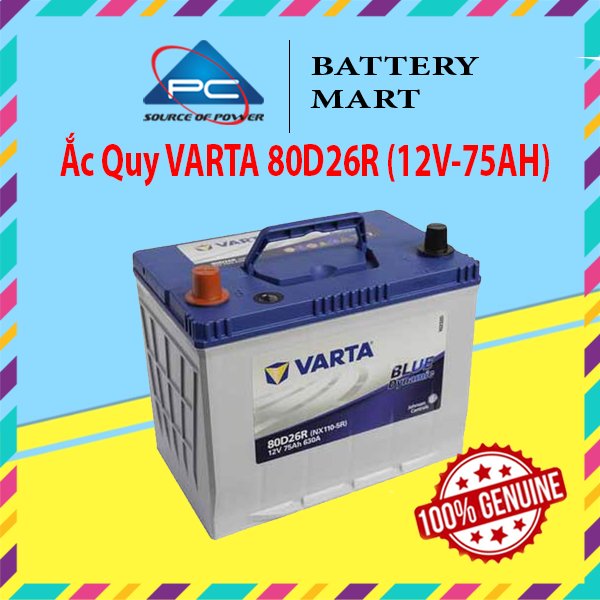 Bình Ắc Quy 12V-70AH, Ắc Quy VARTA 80D26L/R