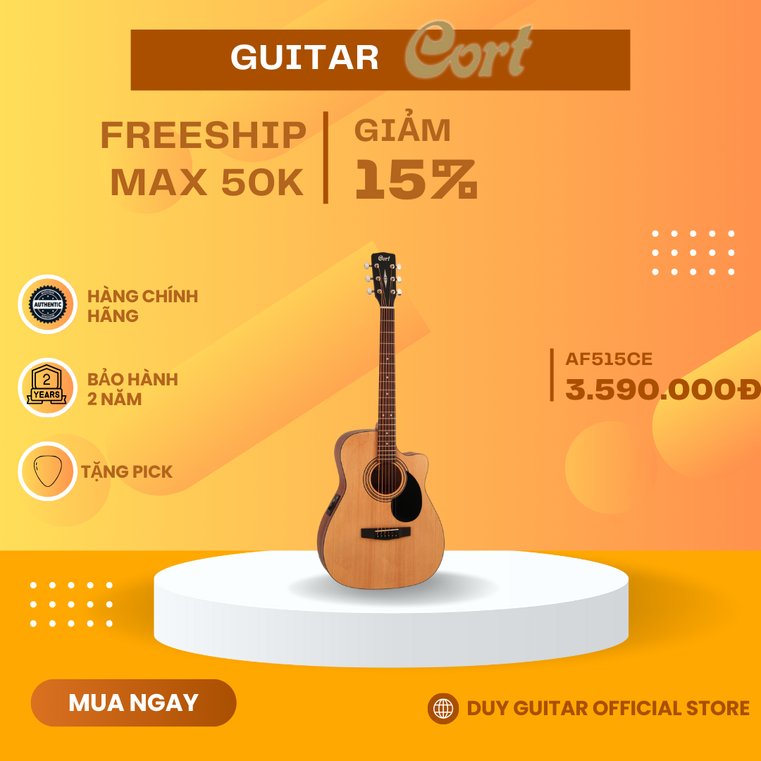 Acoustic guitar Cort AF515CE op series guitar with EQ CE304T made in Indonesia distribution by single guitar store