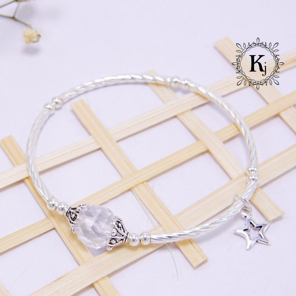 Vòng Tay  Bạc Charm Thạch Anh Trắng Giác Dành Cho Nữ  - Hợp Mệnh  Kim , Thủy  - Vừa Phong Thủy - Vừa Sang Trọng