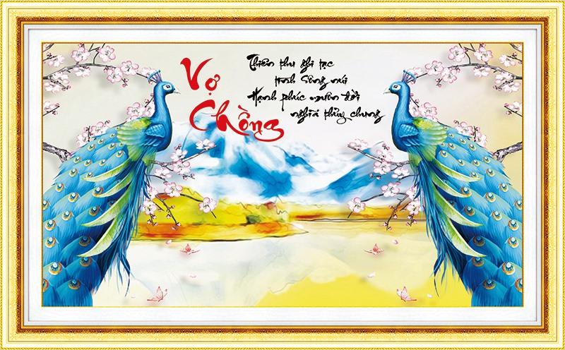 Tranh điính đá VỢ CHỒNG VS218 kích thước 90x53 Sản xuất theo công nghệ Nhật Bản, đá nhiều màu sắc, các góc cạnh cắt laser, Keo dính cực kỳ tốt, bộ dụng cụ đầy đủ, Keo, sap, vải, đá, bút đính, khay