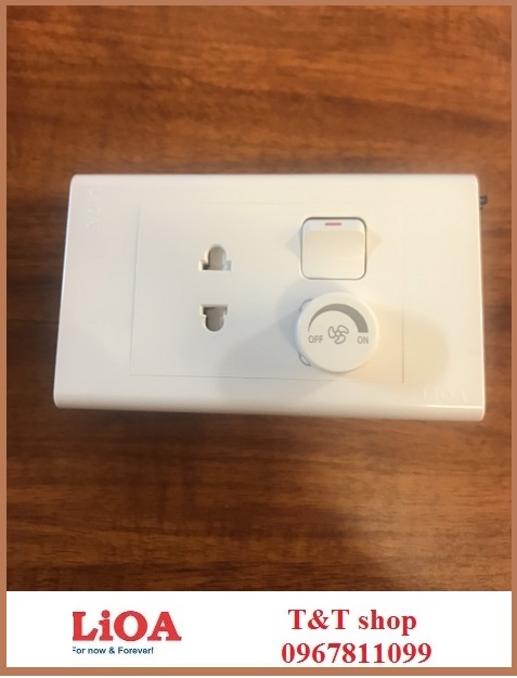Ổ cắm đơn âm tường kết hợp công tắc và chiết áp quạt