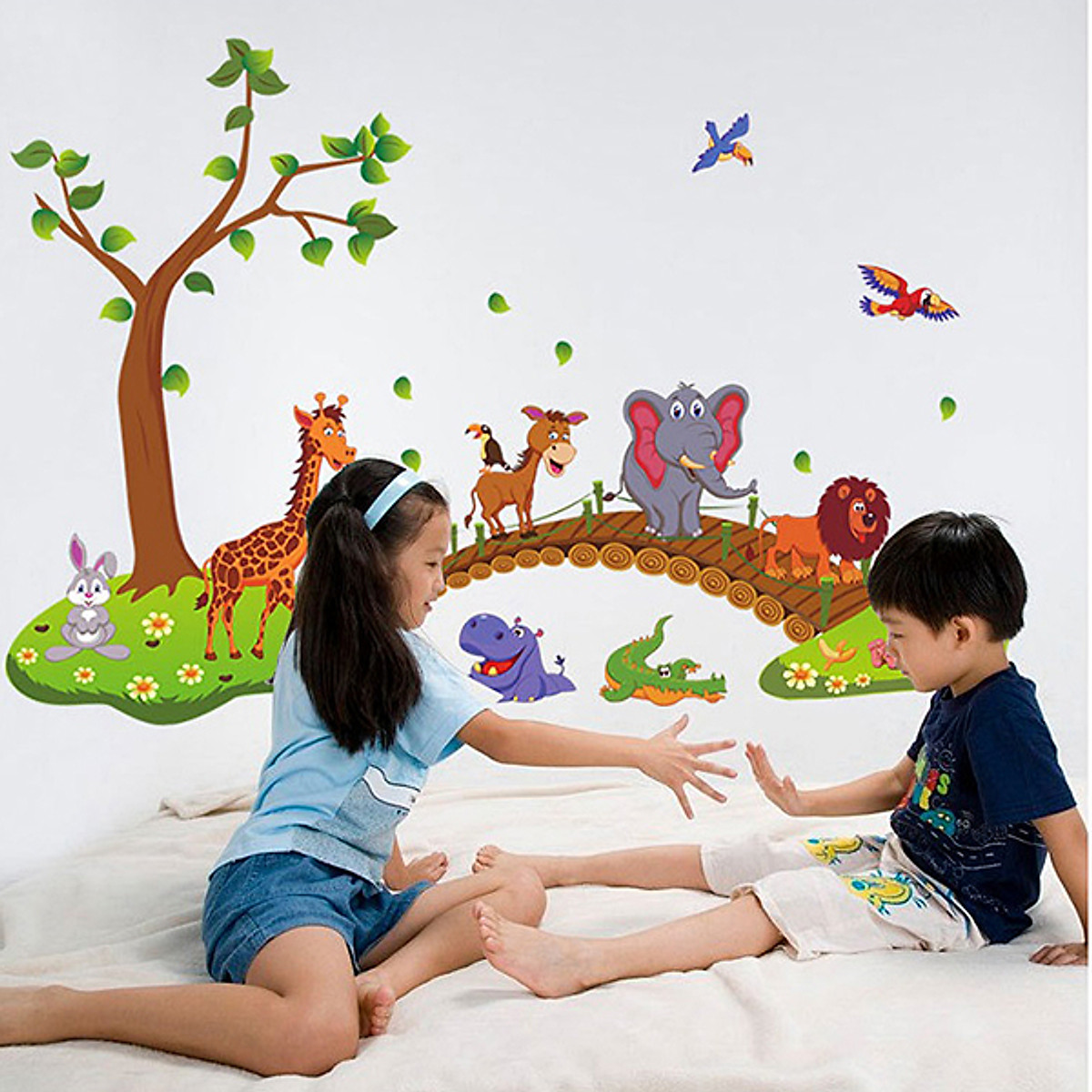 [HCM]Decal dán tường Bé đi sở thú WD16