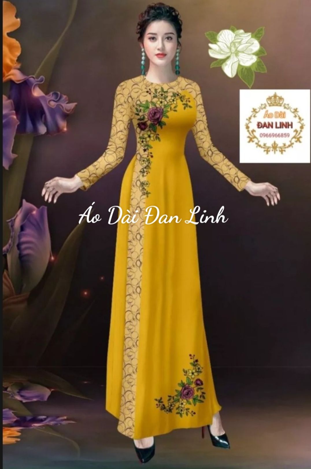 6 mẫu áo dài in 3D đẹp hoạ tiết sắc nét trẻ trung sang trọng – Áo dài Đan Linh