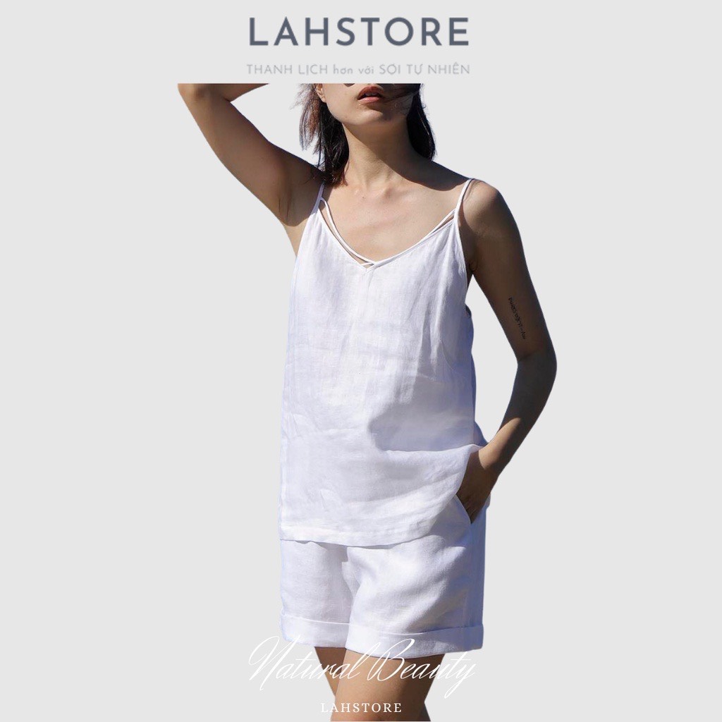 Áo 2 dây nữ SLINEN linen tưng cao cấp mềm mát thiết kế basic (Trắng)