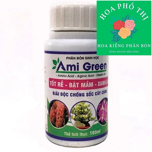 Phân bón sinh học ami green - chai 100ml htp shop
