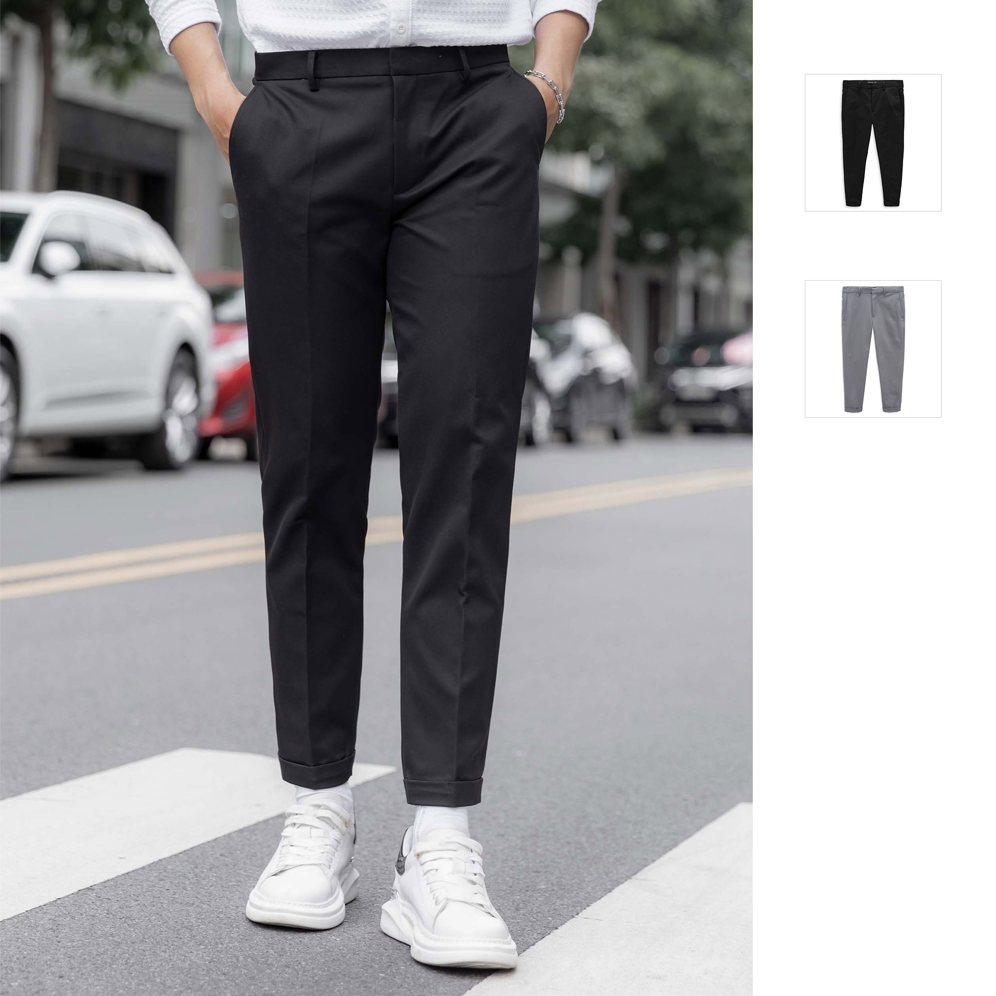 Quần Tây Nam CroppedFit Low Side Tab , QT001705_SOMEHOW