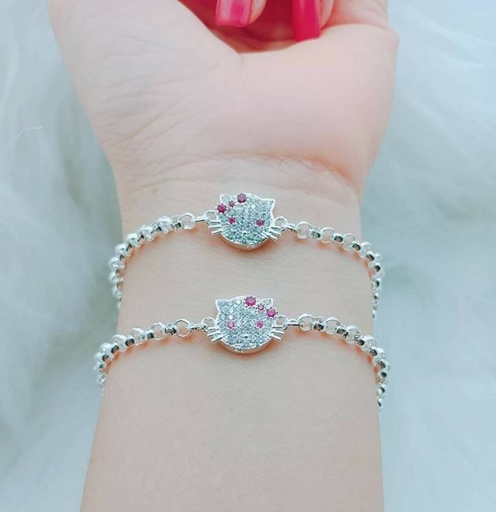Lắc tay bạc Kitty cho bé