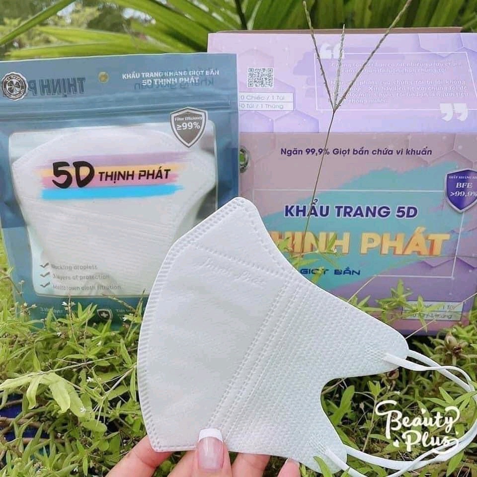 Thùng 100 chiếc khẩu trang 5D mask Thịnh Phát hàng chính hãng có kháng khuẩn, Cảm Giác Thoải Mái, Dễ Chịu