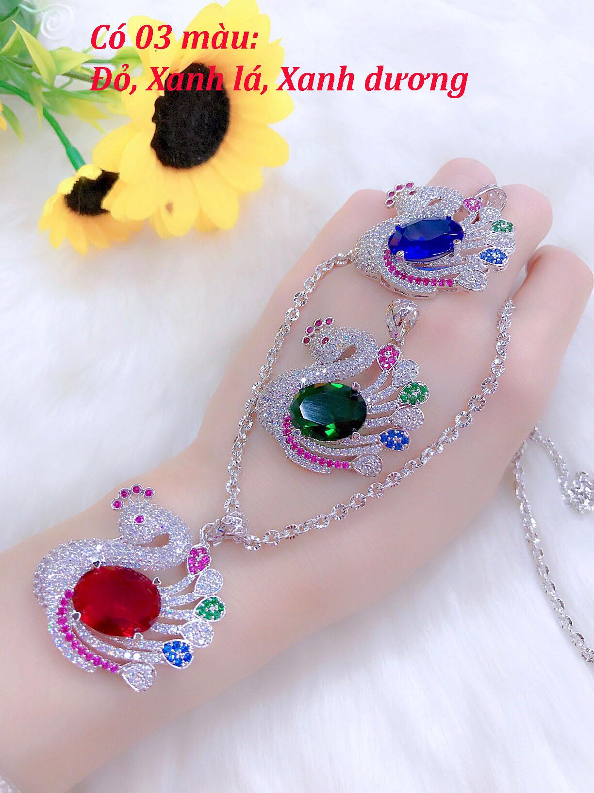 Dây Chuyền Hình Thiên Nga -Có 03 Màu Đỏ, Xanh Lá , Xanh Dương- Hình Thật 100%