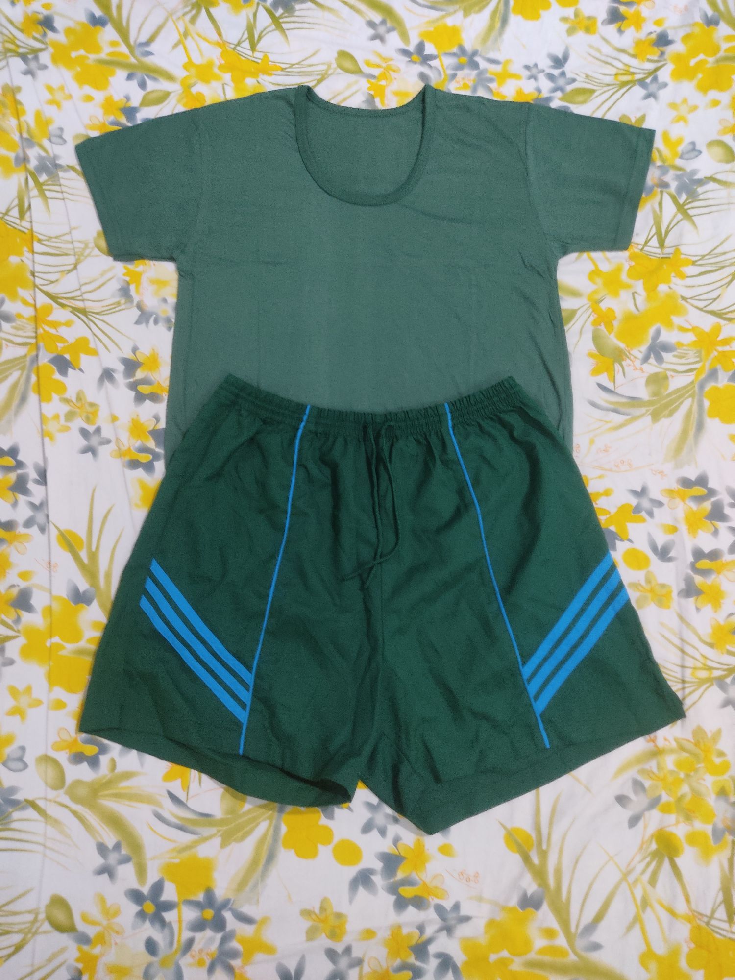 Combo of Shorts + Green T-Shirt
