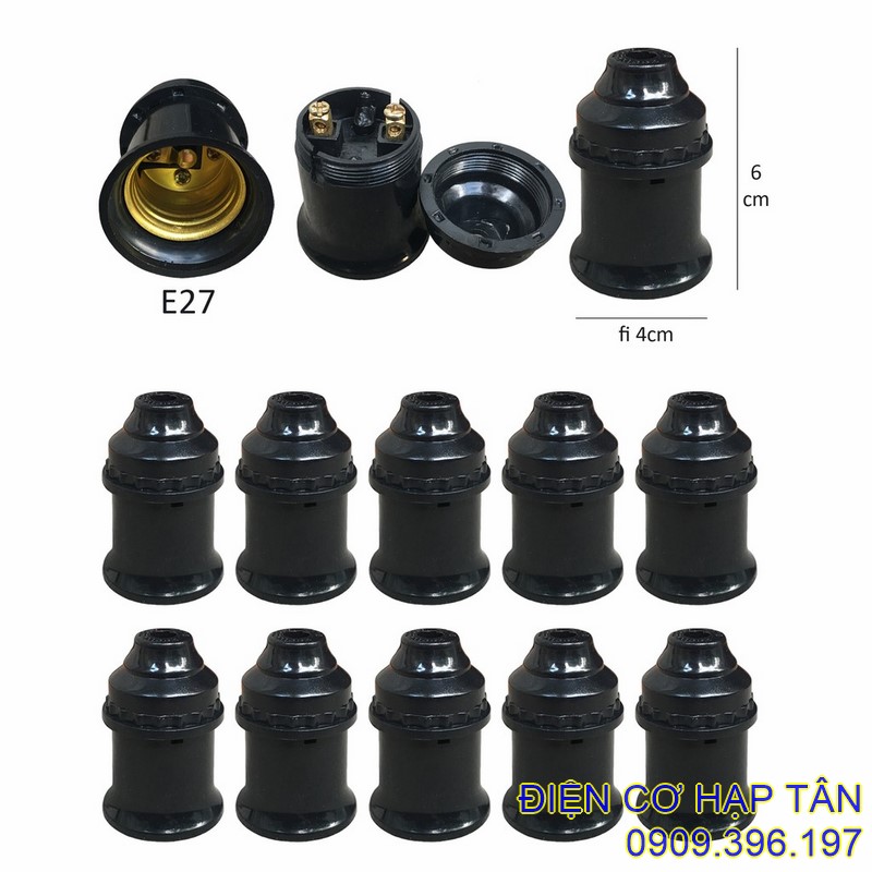 Đuôi đèn thả , đuôi đèn xoáy  e27 đen trắng  27mm