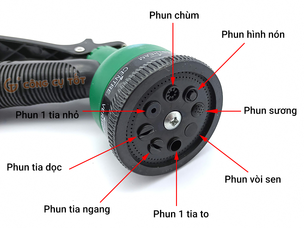 VÒI XỊT NƯỚC TƯỚI CÂY RỬA XE 8 CHẾ ĐỘ