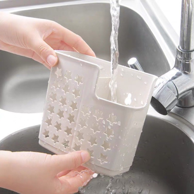 Ống Cắm Đũa Nhựa 2 Ngăn Để Bàn (Ngôi Sao)