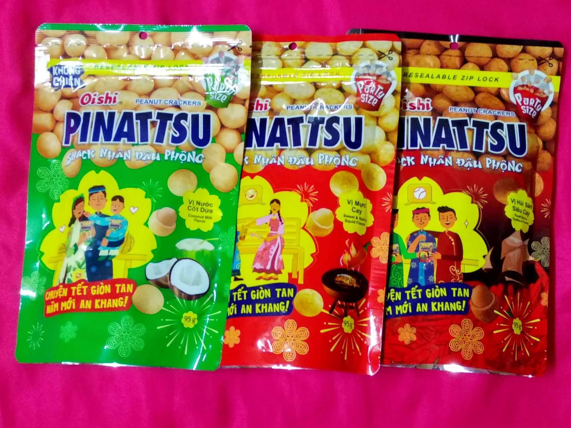 Đậu phộng Pinattsu Oishi vị nước cốt dừa (95g)