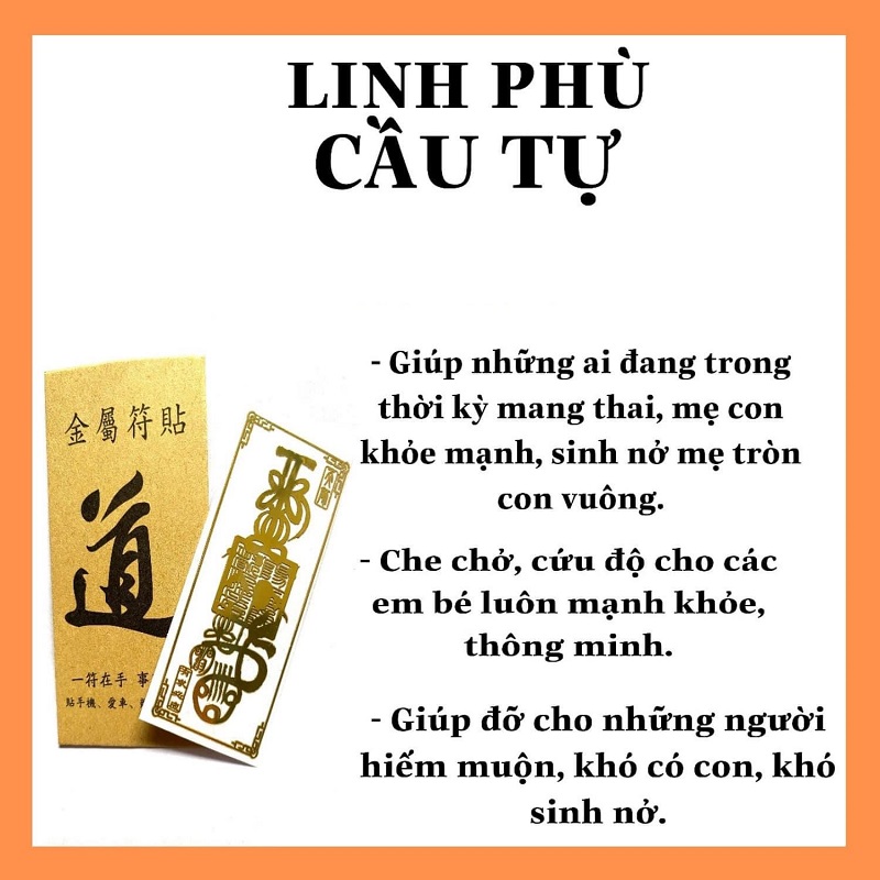 Linh Phù Cầu Con Hiếm Muộn Dán Điện Thoại