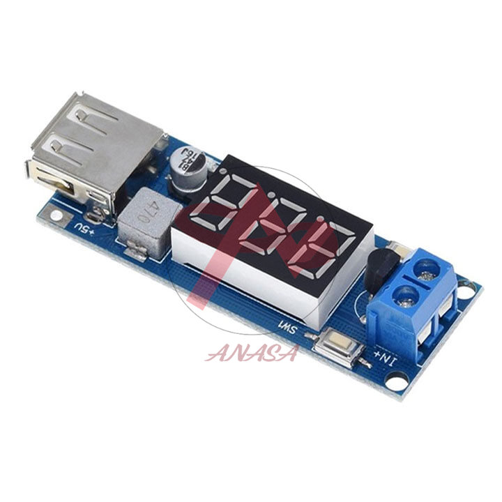 Mạch Hạ Áp Buck 4.55-15V Xuống 5V 2A Cổng USB Sạc Điện Thoại