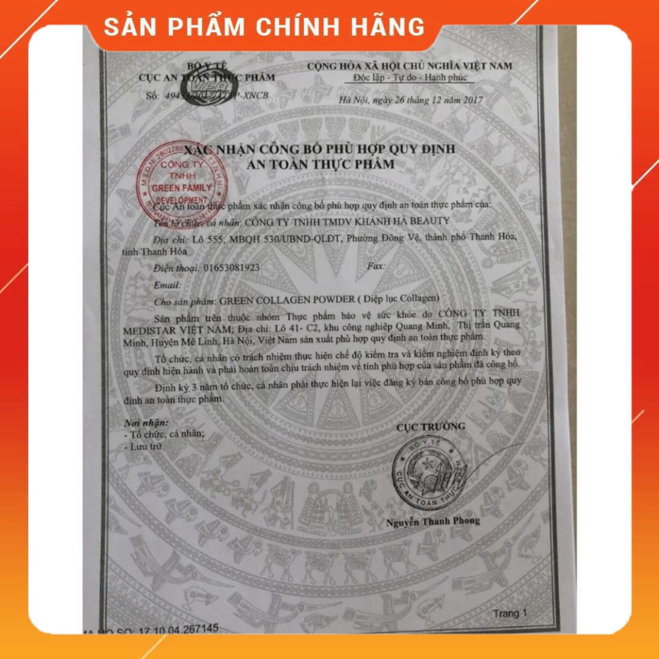 Chính hãng Diệp Lục Collagen