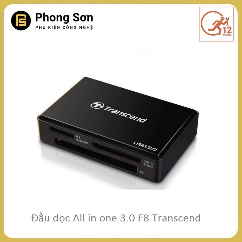 Đầu đọc thẻ nhớ RDF8K USB3.0 (Đen) Transcend