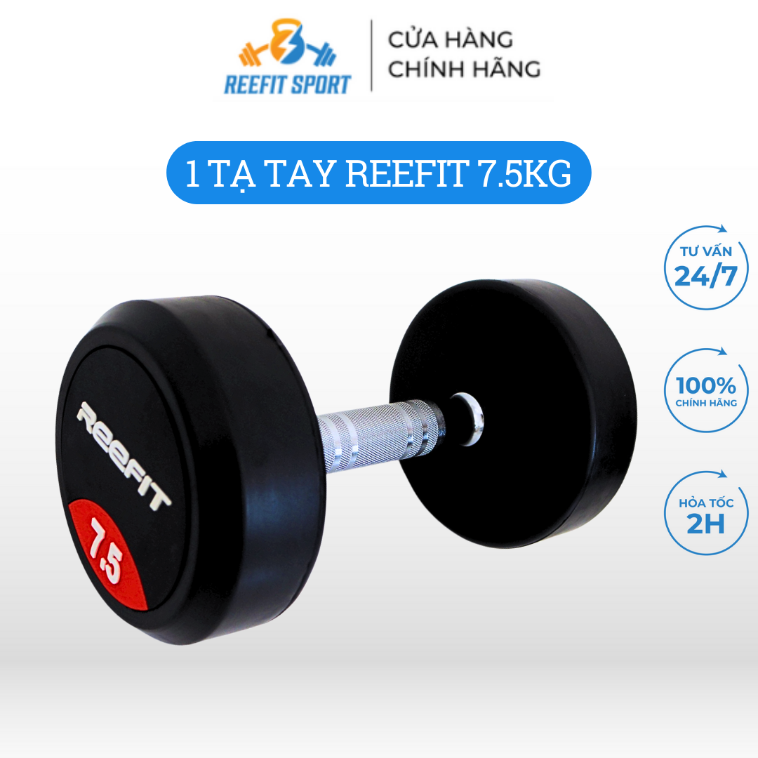 Tạ tay bọc cao su reefit 7.5kg tạ phòng tập