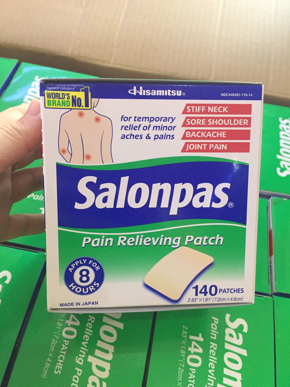 MIẾNG DÁN SALONPAS GIẢM ĐAU MỸ HISAMITSU SALONPAS 140 MIẾNG