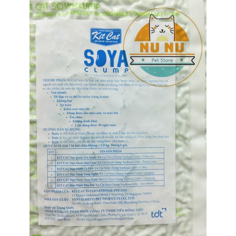 Cát đậu nành cho mèo - Kitcat soya 7 lít