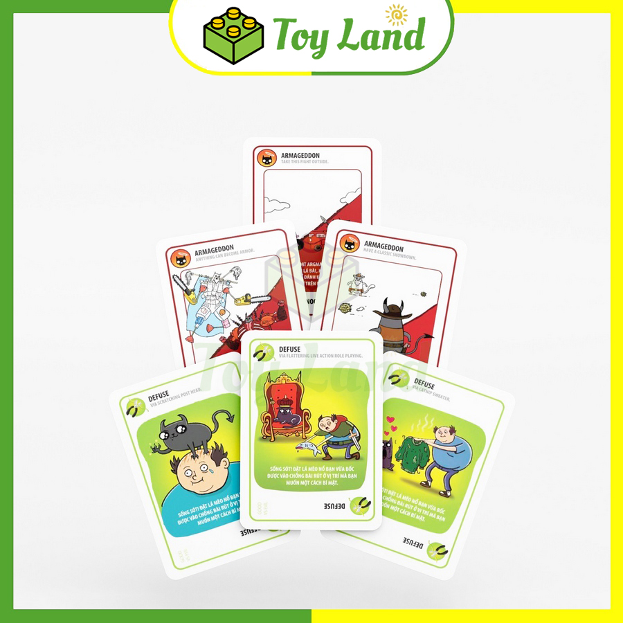 [Hộp Trắng Đỏ] Bài Mèo Nổ Good Vs Evil Exploding Kittens Boardgame 65 Lá Chất Giấy Dày Chống Nước Đồ Chơi Trẻ Em Trí Tuệ