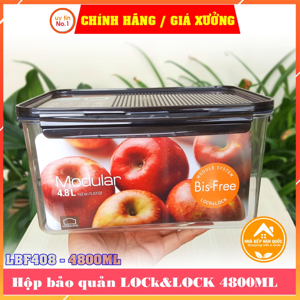 Hộp bảo quản lớn lock&lock bisfree modular lbf407 3.5 lít nhựa tritan đẹp như hộp thủy tinh