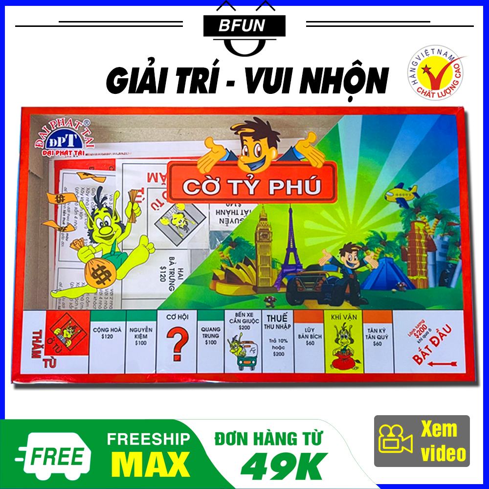 Bộ Cờ Tỷ Phú Đại Phát Tài - Bộ Trò Chơi Cờ Tỷ Phú Monopoly Việt Nam Bằng