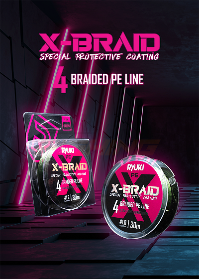 Dây pe ryuki 4 x-braid. 4 lõi mềm mượt.