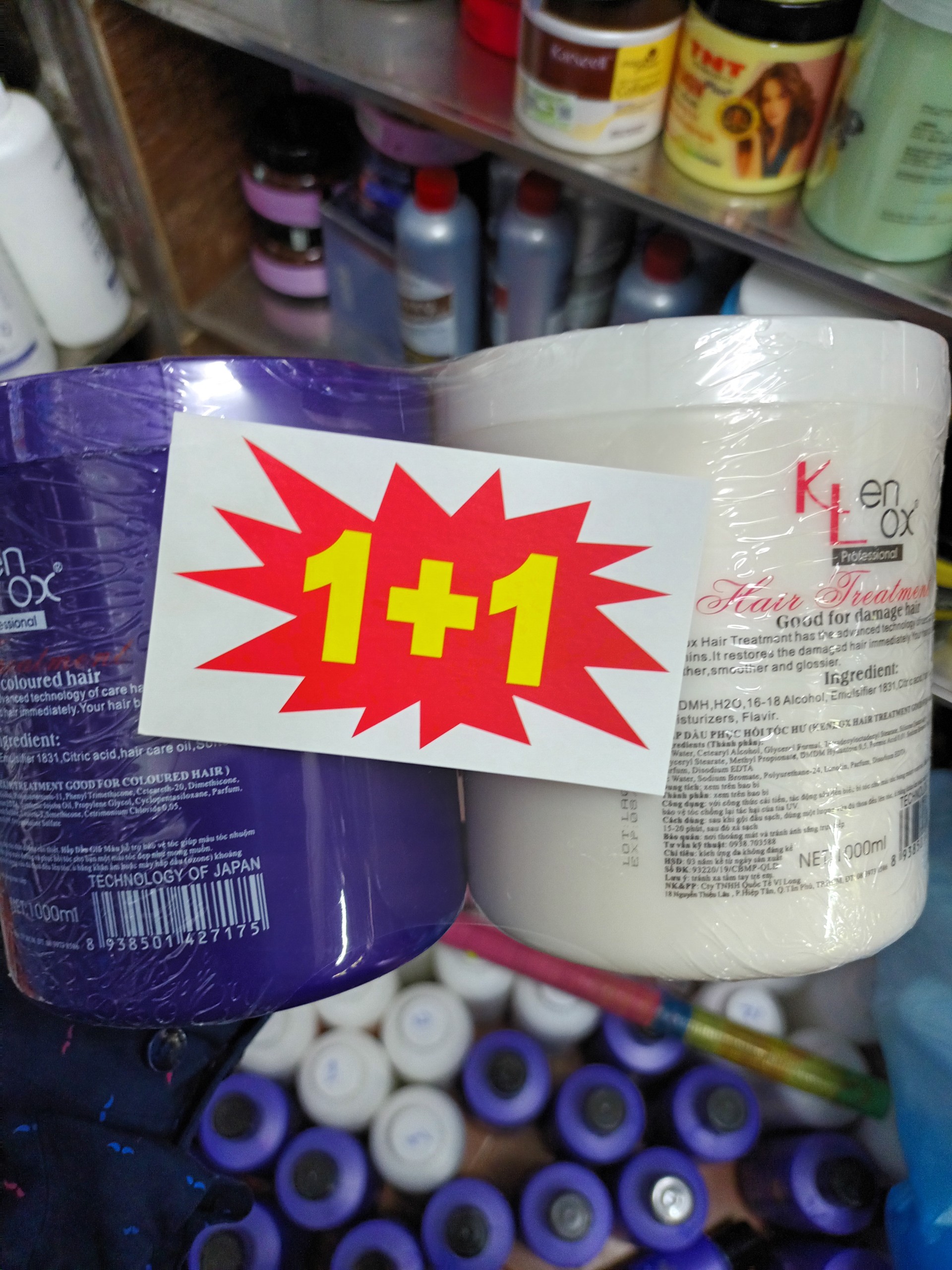 Combo Kem hấp dầu giữ màu dưỡng tóc KENLOX 1000ml x2