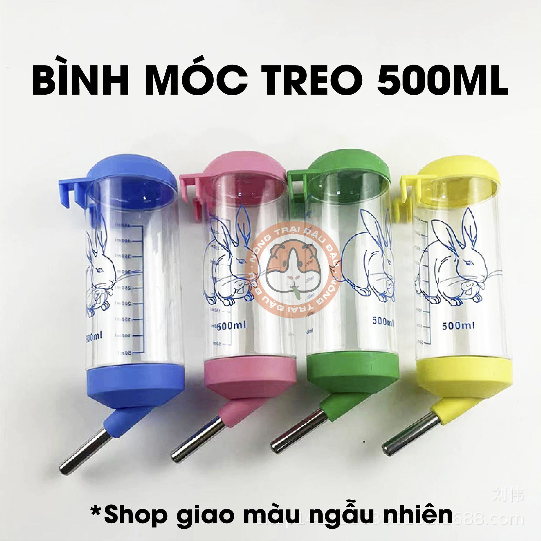 Bình nước cho thỏ, bọ ú, chinchilla, hamster 500ml 1000ml