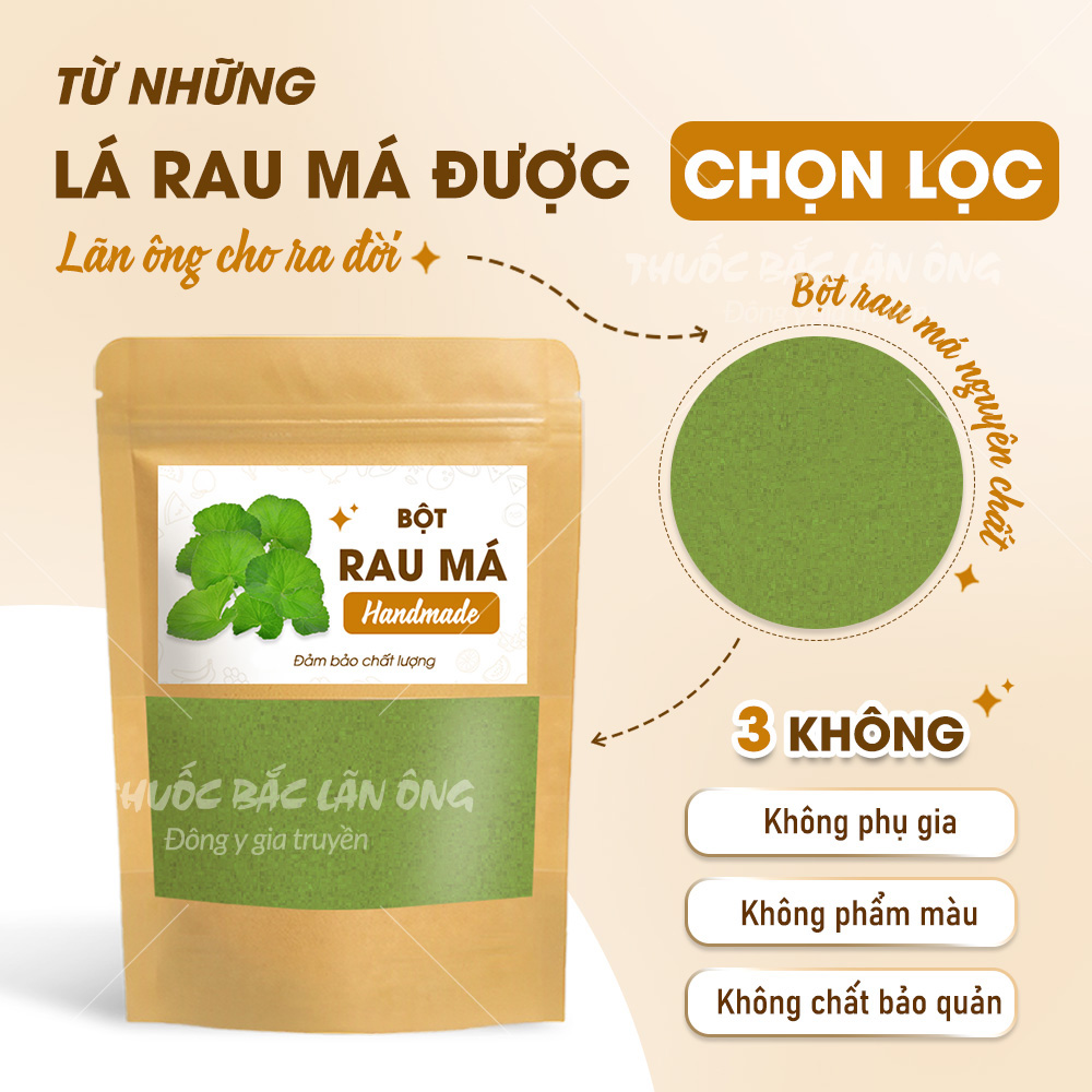 Bột rau má sấy lạnh 1kg, nguyên chất, thơm mịn, bột pha uống detox, thanh lọc cơ thể - Lãn Ông