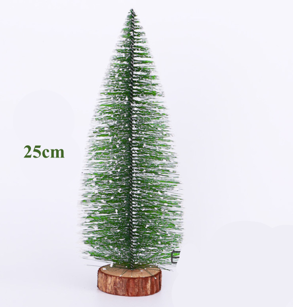 Cây thông mini để bàn đế gỗ 15-25cm