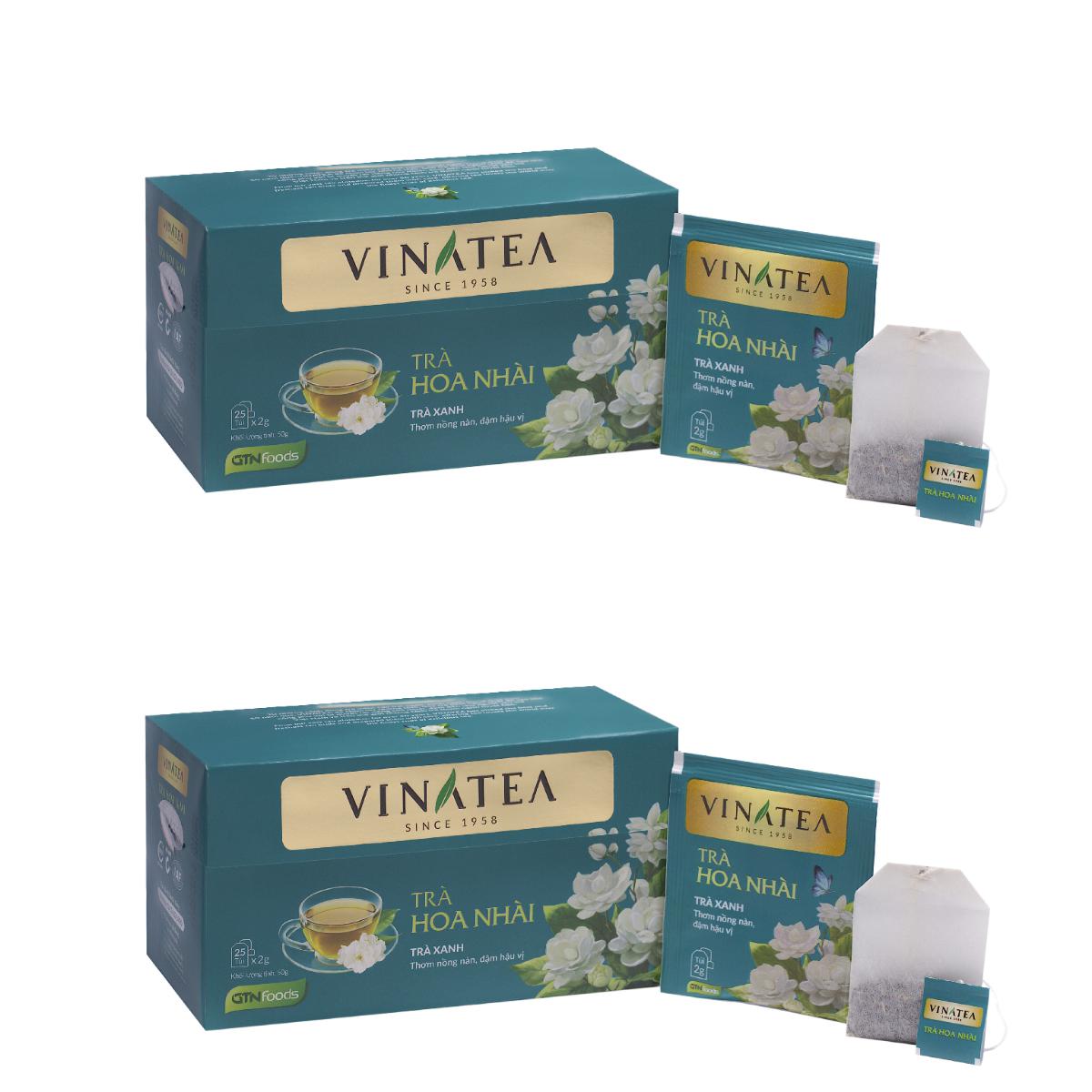 HCMCombo 02 hộp trà túi lọc Hoa nhài tự nhiên VINATEA