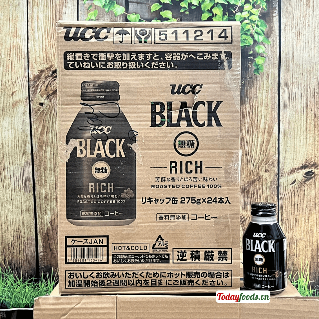 Cà Phê Đen KHÔNG ĐƯỜNG UCC (Nhật) chai nắp vặn 275G (Black Coffee)