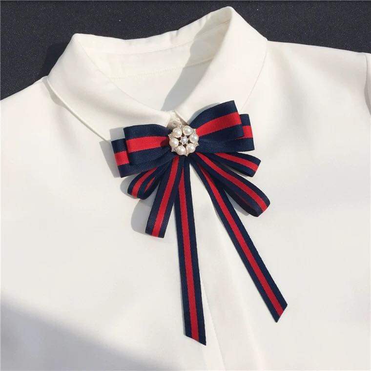 Nơ Cài Áo Tag Nơ Cài Áo Nữ Đính Đá [HANN HANDMADE - Hoa cài áo, phụ kiện thời trang sỉ]