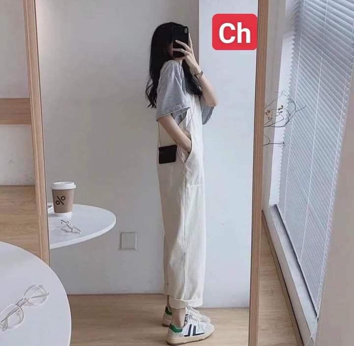 Yếm quần kaki ống rộng kute