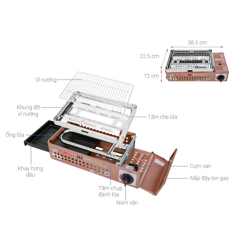 Bếp nướng ga mini Namilux 24N(Hàng chính hãng)