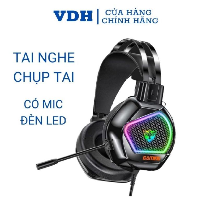Bảng giá Tai nghe gaming chụp tai có mic,đèn led dùng được cho pc,laptop,điện thoại- Tai nghe VDH H3T H99 SK21 Phong Vũ