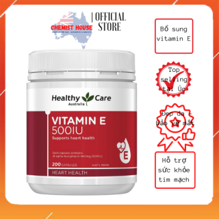 [HCM][Hàng Chuẩn ÚC] Healthy Care Vitamin E 500IU - Viên uống bổ sung vitamin E 200 viên thumbnail
