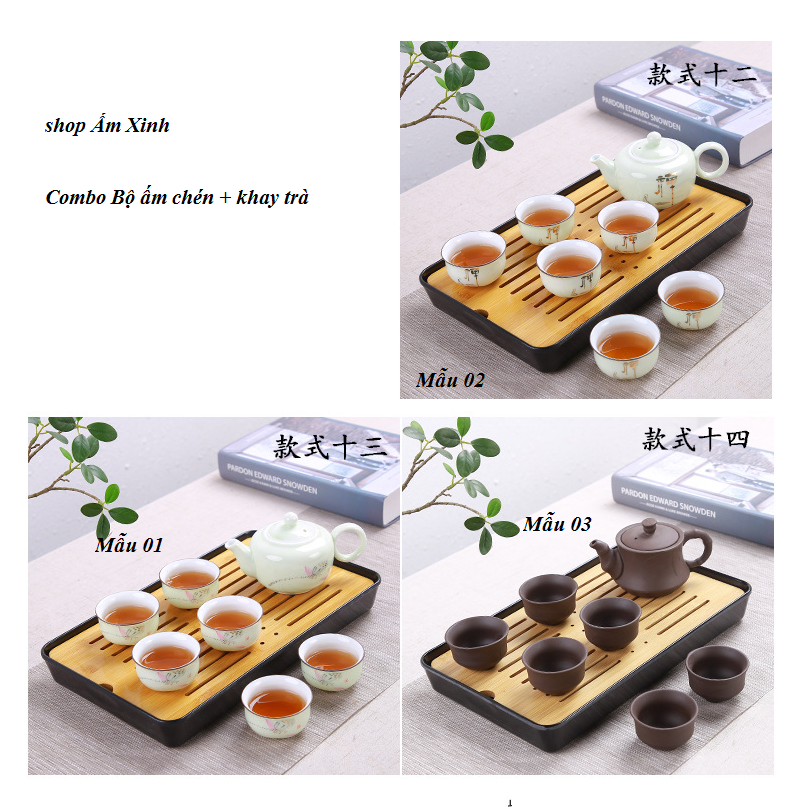 Bộ ấm chén có kèm khay