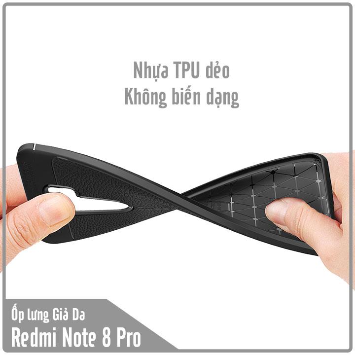Ốp lưng cho Xiaomi Redmi Note 8 Pro Giả da chống sốc Auto Focus