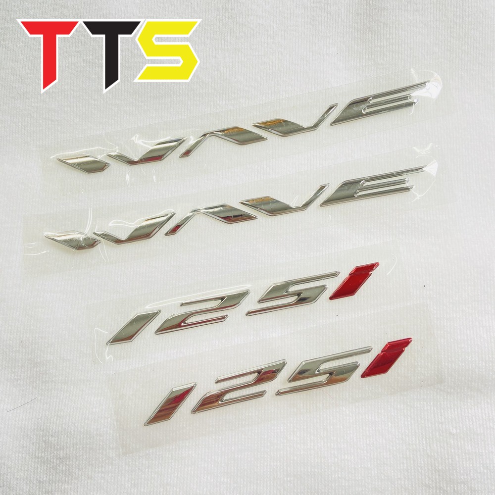 Tem chữ wave 125i thái lan chất liệu nhựa cứng xi zin crom bóng
