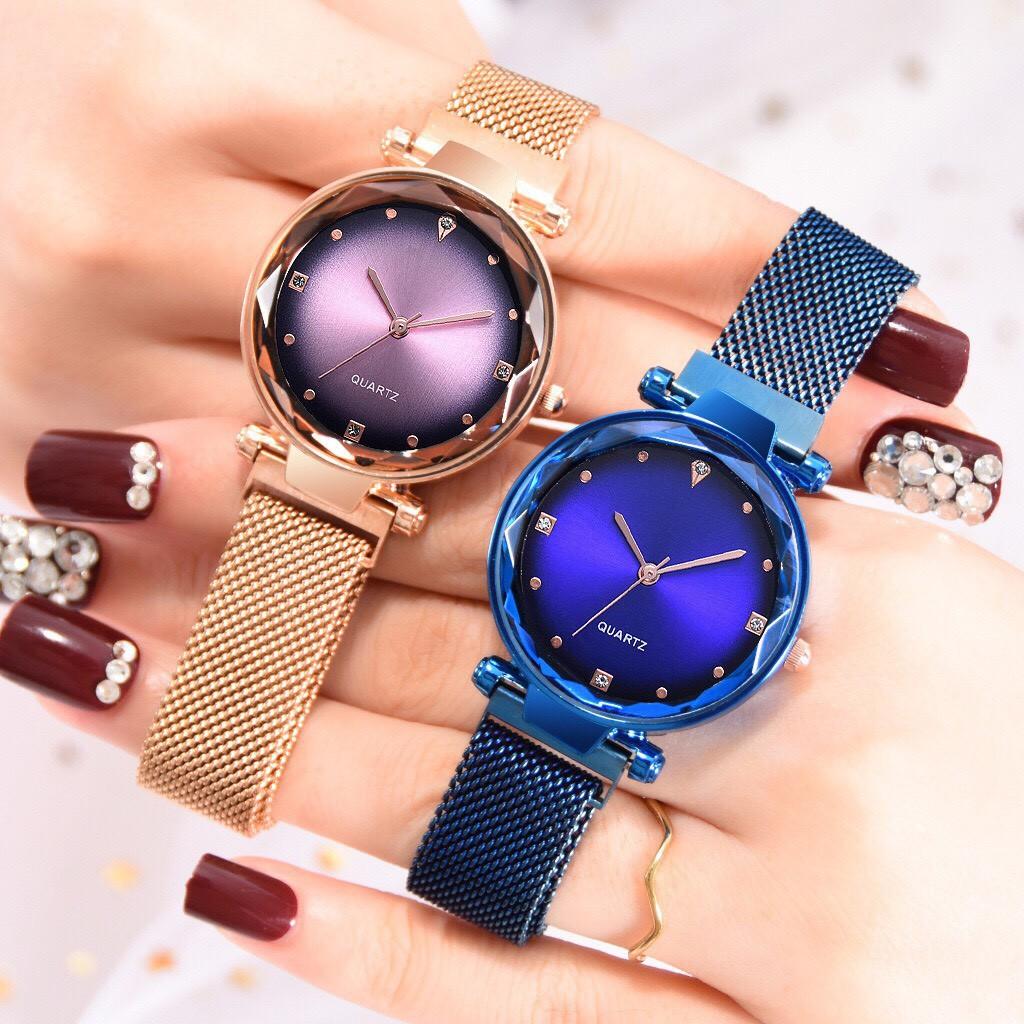 Đồng hồ dây lưới nam châm thời trang nữ Ulzzang