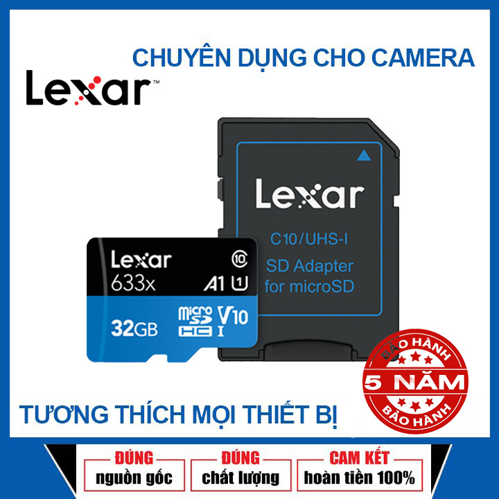 Thẻ nhớ chính hãng Lexar 32GB cao cấp chuyên dùng cho Camera hành trình