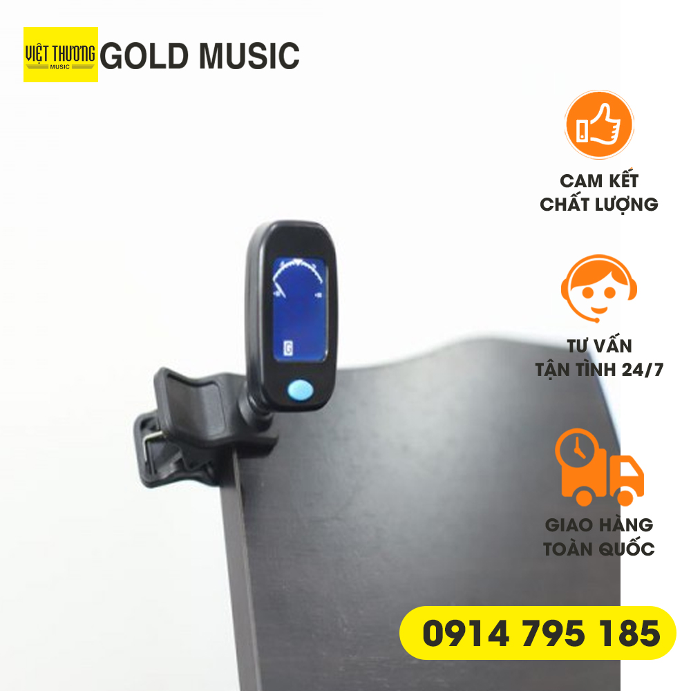 Tunner máy lên dây guitar gt300 - máy lên dây đàn đa năng dùng cho guitar, ukulele, bass, violin - gold music